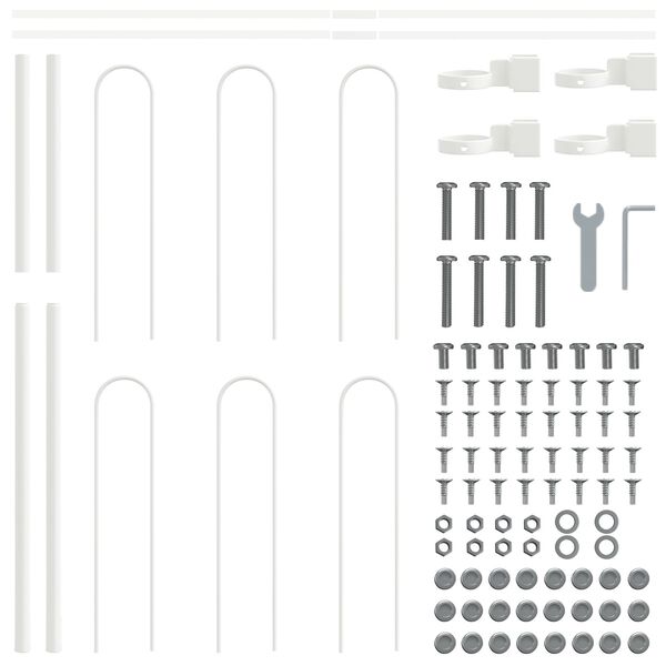 vidaXL Cerca de jardín Blanco 1.7 x 1 m