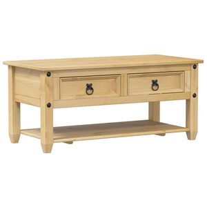 vidaXL Mesa de centro cajones Corona madera maciza pino 100x48x45 cm