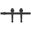 vidaXL Kit de herrajes para puertas correderas acero negro 183 cm