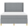 vidaXL Cama tipo Box Spring con colch&oacute;n Gris Claro 140 x 200 cm tela