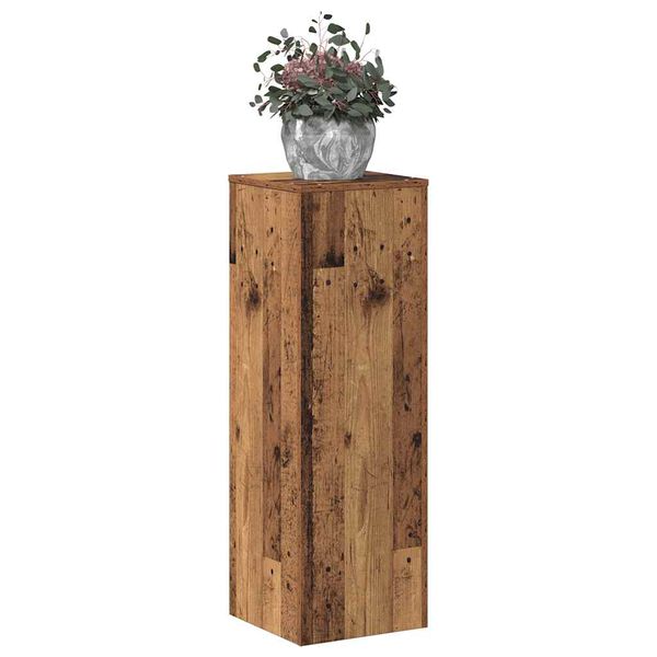 vidaXL Soportes de plantas madera ingenier&iacute;a envejecida 33x33x100 cm