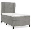 vidaXL Cama box spring con colch&oacute;n terciopelo gris claro 100x200 cm