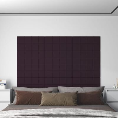 vidaXL Paneles de pared 12 uds tela morado 60x30 cm 2,16 m²