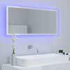 vidaXL Espejo de ba&ntilde;o LED acr&iacute;lico blanco brillo 100x8,5x37 cm