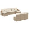vidaXL Juego de sof&aacute;s jard&iacute;n con cojines beige 10 pzas rat&aacute;n sint&eacute;tico