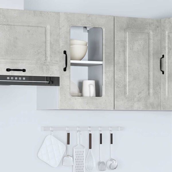 vidaXL Armario pared cocina puerta de cristal Kalmar gris hormig&oacute;n