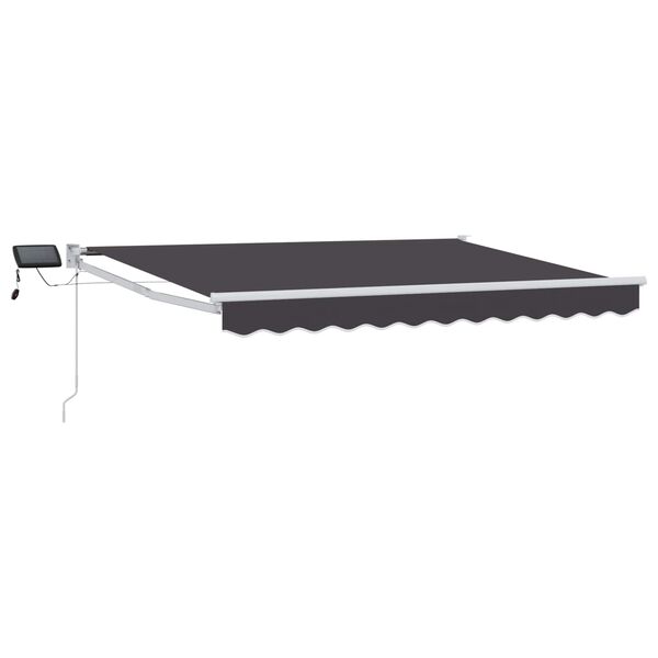 vidaXL Toldo manual retr&aacute;ctil con LEDs Antracita 2,5 x 2 m