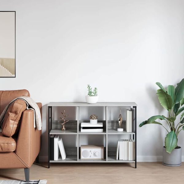 vidaXL Estante de libros Gris Sonoma 102 x 32 x 72,5 cm