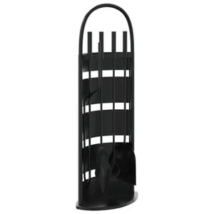 vidaXL Juego de herramientas para chimenea de 5 piezas, 23 x 15 x 66 cm, acero