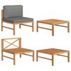 vidaXL Set de muebles de jard&iacute;n 2 pzas madera teca cojines gris oscuro
