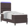 vidaXL Cama tipo Box Spring con colch&oacute;n Marr&oacute;n oscuro 80 x 200 cm tela
