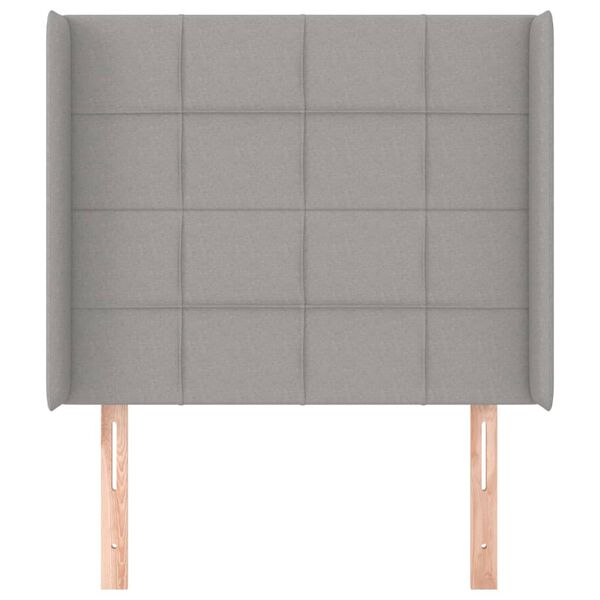 vidaXL Cabecero con orejas de tela gris claro 83x16x118/128 cm