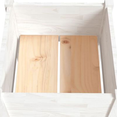 vidaXL Jardinera de madera maciza de pino blanco 40x40x70 cm