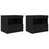 vidaXL Armario de Noche 2 uds. Roble Negro 50 x 40 x 45 cm