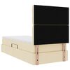 vidaXL Cama con almacenamiento y LED Crema 100 x 200 cm Poli&eacute;ster