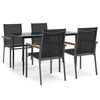 vidaXL Juego de comedor para jard&iacute;n 5 piezas acero y textilene negro