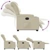 vidaXL Sillón reclinable elevable cuero artificial color crema
