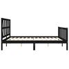 vidaXL Estructura cama de matrimonio con cabecero madera maciza negro