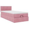 vidaXL Estructura de cama otomana colch&oacute;n terciopelo rosa 90x200cm