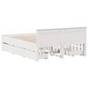 vidaXL Cama con cabecero sin colch&oacute;n madera maciza blanca 140x190 cm