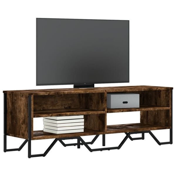 vidaXL Mueble de TV madera de ingeniería roble ahumado 122x34x41 cm