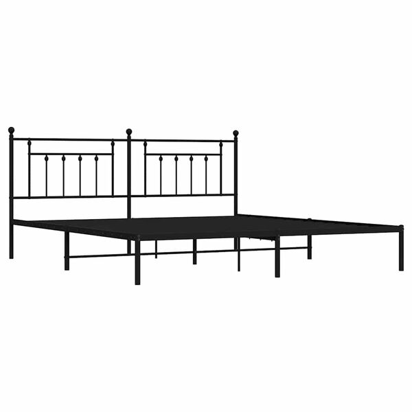vidaXL Estructura cama sin colchón con cabecero metal negro 193x203 cm
