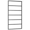 vidaXL Puerta corredera ESG vidrio y aluminio negra 102x205 cm