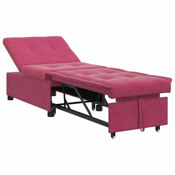 vidaXL Sof&aacute; cama Rojo vino 194 x 67 x 82 cm Terciopelo