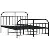 vidaXL Estructura cama sin colchón con estribo metal negro 140x190 cm