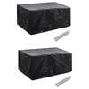 vidaXL Funda de muebles de jard&iacute;n 2 uds set rat&aacute;n 4 personas 8 ojales