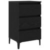 vidaXL Armario de Noche Roble Negro 40 x 35 x 69 cm