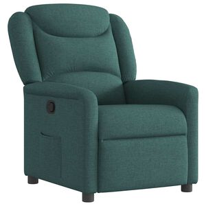 vidaXL Sill&oacute;n reclinable de tela verde oscuro