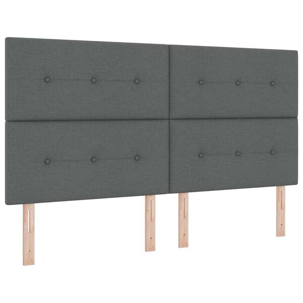 vidaXL Cama tipo Box Spring con colch&oacute;n Gris oscuro 180 x 200 cm tela