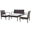 vidaXL Muebles de jard&iacute;n 4 piezas con cojines rat&aacute;n sint&eacute;tico marr&oacute;n