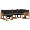 vidaXL Conjunto de sof&aacute;s de exterior con coj&iacute;n 6 pcs Natural y negro