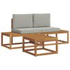 vidaXL Conjunto de sof&aacute;s de exterior 3 uds. Natural