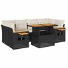 vidaXL Set sof&aacute;s jard&iacute;n y cojines 7 pzas rat&aacute;n sint&eacute;tico acacia negro