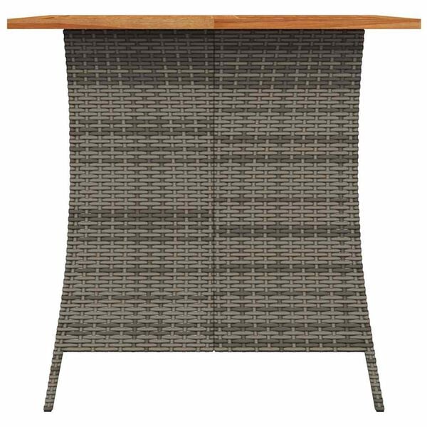 vidaXL Set comedor de jard&iacute;n 5 piezas con cojines rat&aacute;n sint&eacute;tico gris