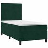 vidaXL Cama box spring con colch&oacute;n terciopelo verde oscuro 90x200 cm