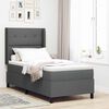 vidaXL Cama tipo Box Spring con colch&oacute;n Gris oscuro 190 x 90 cm tela
