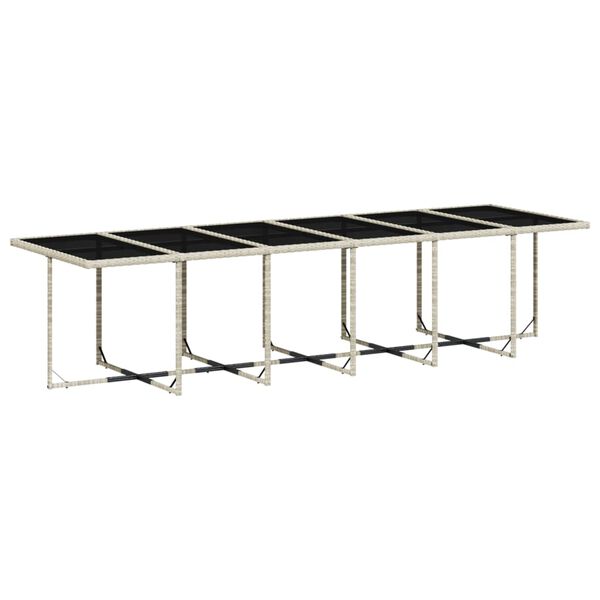 vidaXL Set comedor de jard&iacute;n 5 pzas cojines rat&aacute;n sint&eacute;tico gris claro