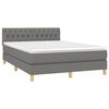 vidaXL Cama box spring colch&oacute;n y luces LED tela gris oscuro 140x190 cm