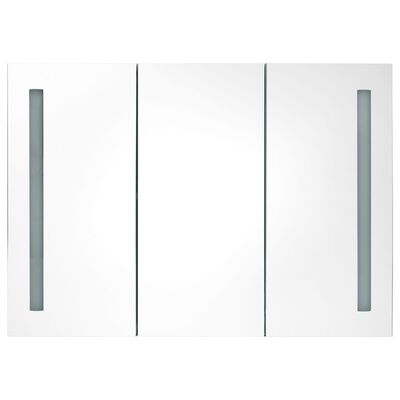 vidaXL Armario de baño con espejo LED gris hormigón 89x14x62 cm