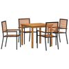 vidaXL Conjunto de Comedor de Jard&iacute;n 5 uds. Negro