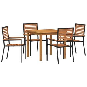 vidaXL Conjunto de Comedor de Jard&iacute;n 5 uds. Negro