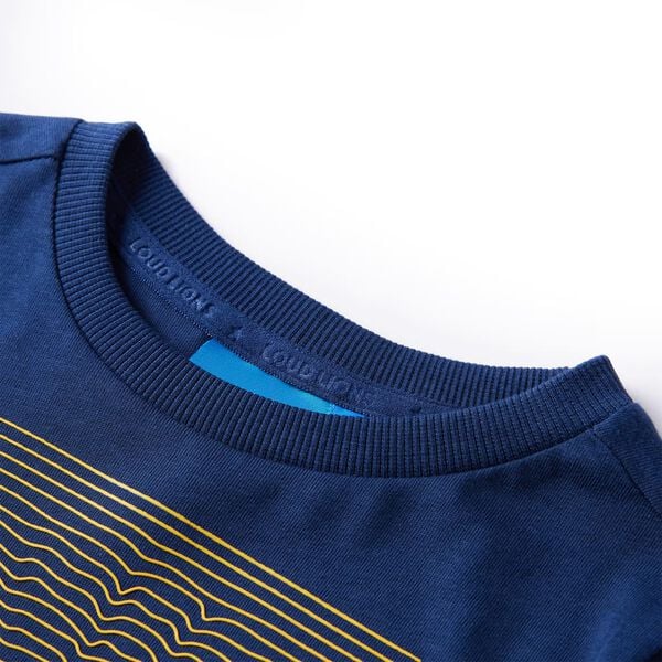 Camiseta infantil de manga larga azul marino 116