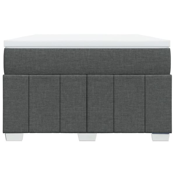 vidaXL Cama box spring con colch&oacute;n tela gris oscuro 120x200 cm