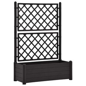 vidaXL Jardinera con enrejado PP gris antracita 100x43x142 cm
