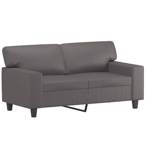 vidaXL Sof&aacute; de 2 plazas de cuero sint&eacute;tico gris 120 cm