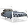 vidaXL Estructura cama sin colch&oacute;n con estribo metal blanco 100x200 cm